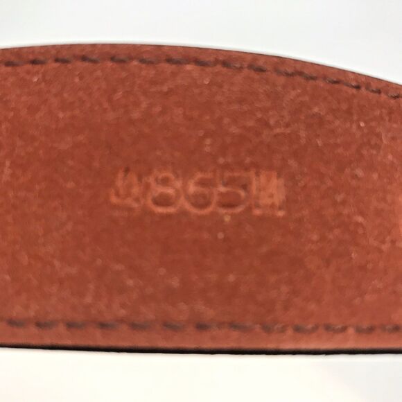 Brown Cowhide Smooth Leather Dress Belt Men's 36  1.5" W - 41 " L  Brass Buckle - Picture 11 of 13